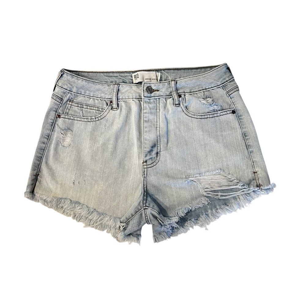 RSQ Vintage High Rise Distressed Jean Shorts 11